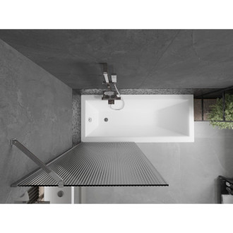 Vanová zástěna Mexen Next s jedním křídlem 80 x 150 cm, pruhy, chrom - 895-080-000-00-09-01