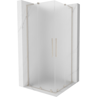 Mexen Velar L Duo posuvný sprchový kout 90 x 90 cm, matná barva, kartáčovaný nikl - 871-090-090-02-33-97
