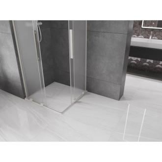 Mexen Velar L Duo posuvný sprchový kout 90 x 90 cm, matná barva, kartáčovaný nikl - 871-090-090-02-33-97