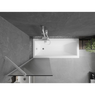 Vanová zástěna Mexen Next s jedním křídlem 60 x 150 cm, pruhy, bílá - 895-060-000-00-09-20