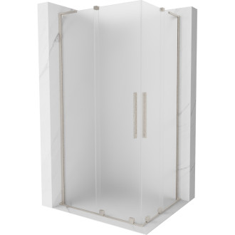 Mexen Velar L Duo posuvný sprchový kout 100 x 90 cm, matná barva, kartáčovaný nikl - 871-100-090-02-33-97