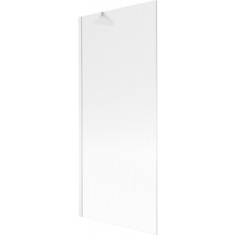 Vanová zástěna Mexen Next s jedním křídlem 80 x 150 cm, pruhy, bílá - 895-080-000-00-09-20