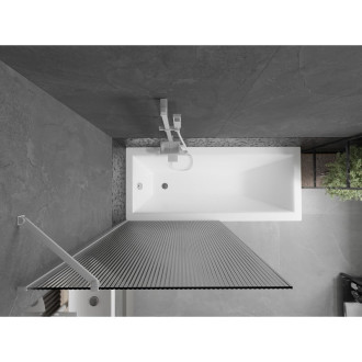 Vanová zástěna Mexen Next s jedním křídlem 90 x 150 cm, pruhy, bílá - 895-090-000-00-09-20