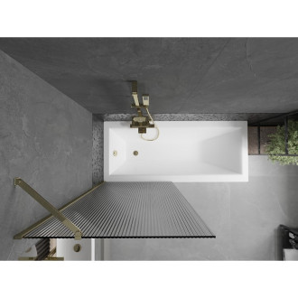 Vanová zástěna Mexen Next s jedním křídlem 80 x 150 cm, pruhy, zlatá - 895-080-000-00-09-50