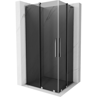 Mexen Velar L Duo posuvný sprchový kout 90 x 80 cm, grafit, chrom - 871-090-080-02-43-01