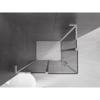 Mexen Velar L Duo posuvný sprchový kout 100 x 90 cm, grafit, chrom - 871-100-090-02-43-01