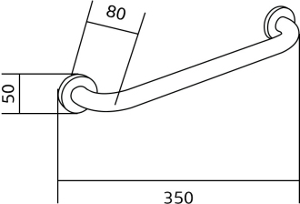 Nástěnné madlo Mexen 30 cm, černé - 70101630-70