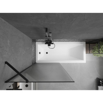 Vanová zástěna Mexen Next s jedním křídlem 80 x 150 cm, pruhy, černá - 895-080-000-00-09-70