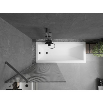 Vanová zástěna Mexen Next s jedním křídlem 70 x 150 cm, pruhy, stříbrná - 895-070-000-00-09-95