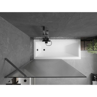 Vanová zástěna Mexen Next s jedním křídlem 100 x 150 cm, pruhy, stříbrná - 895-100-000-00-09-95