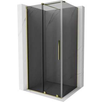 Posuvný sprchový kout Mexen Velar 120 x 85 cm, grafit, zlatá - 871-120-085-41-50