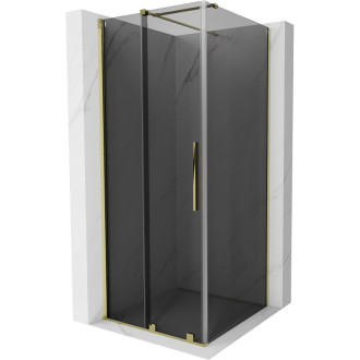 Posuvný sprchový kout Mexen Velar 120 x 120 cm, grafit, zlatá - 871-120-120-41-50