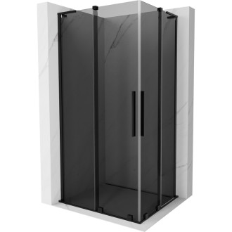 Mexen Velar L Duo posuvný sprchový kout 90 x 80 cm, grafit, černá - 871-090-080-02-43-70