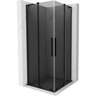 Mexen Velar L Duo posuvný sprchový kout 100 x 100 cm, grafit, černá - 871-100-100-02-43-70