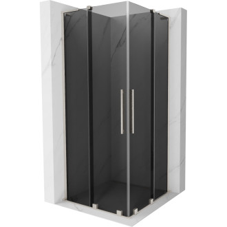 Mexen Velar L Duo posuvný sprchový kout 90 x 90 cm, grafit, kartáčovaný nikl - 871-090-090-02-43-97