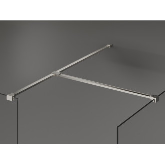 Mexen Kioto Sprchová zástěna 160 x 100 cm, černý rám, kartáčovaný nikl - 800-160-202-97-70-100