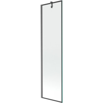 Vanová zástěna Mexen Next s jedním křídlem 50 x 150 cm, černý rám, kartáčovaná pistolově šedá - 895-050-000-00-70-66