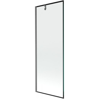 Vanová zástěna Mexen Next s jedním křídlem 70 x 150 cm, černý rám, kartáčovaná pistolově šedá - 895-070-000-00-70-66