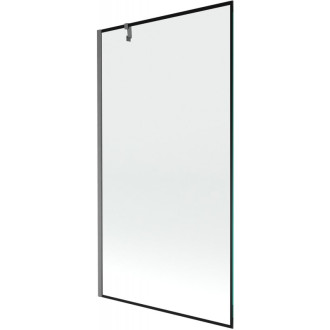 Vanová zástěna Mexen Next s jedním křídlem 100 x 150 cm, černý rám, kartáčovaná pistolově šedá - 895-100-000-00-70-66