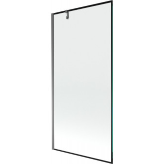 Vanová zástěna Mexen Next s jedním křídlem 90 x 150 cm, černý rám, stříbrná - 895-090-000-00-70-95