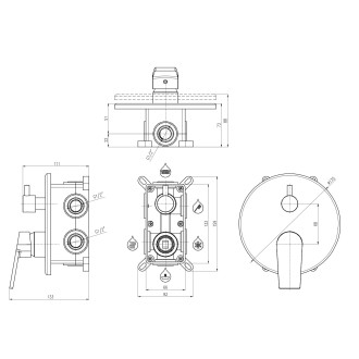COLORADO - Vanová/Sprchová baterie podomítková 3-cestná s tělesem a s boxem, Chrom CO187BOX, RAV Slezák
