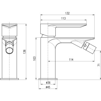 NIL - Bidetová baterie  bez výpusti, Černá matná NL144.0CMAT, RAV Slezák