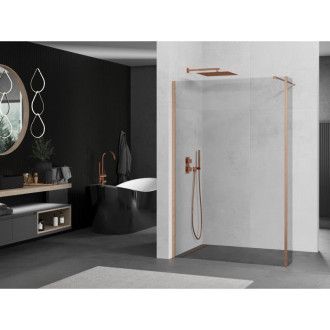 Mexen Kioto Sprchová zástěna 105 x 30 cm, průhledná, kartáčovaná měď - 800-105-212-65-00-030