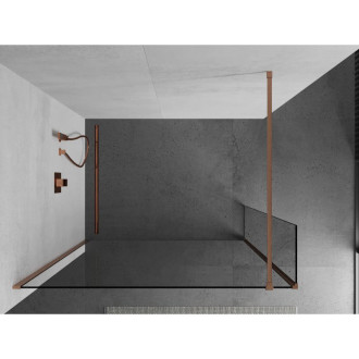 Mexen Kioto Sprchová zástěna 135 x 30 cm, průhledná, kartáčovaná měď - 800-135-212-65-00-030