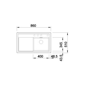 Blanco ZENAR 45 S Silgranit tartufo dřez vlevo s excentrem a skleněnou krájecí deskou