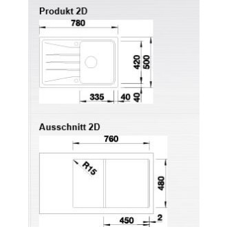 Blanco SONA 45 S Silgranit aluminium oboustranné provedení