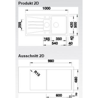 Blanco SONA 6 S Silgranit antracit oboustranné provedení , příslušenství ano