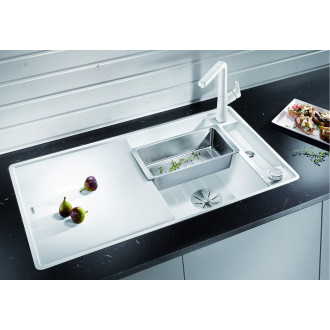 Blanco AXIA III 5 S-F InFino silgranit aluminium dřez vpravo s excentrem přísluš. sklo