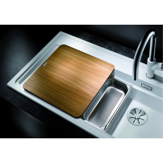 Blanco ZENAR XL 6 S-F DFG InFino Silgranit jasmín dřez vpravo s exc.+deska dřevo