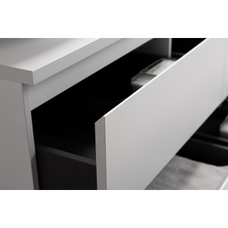 CERANO - Koupelnová skříňka Carole s deskou pod umyvadlo - 36 mm - bílá matná - 121x49,8x46,5 cm