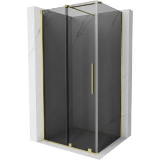 Posuvný sprchový kout Mexen Velar 130 x 85 cm, grafit, kartáčované zlato - 871-130-085-41-55