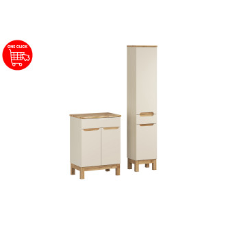 Comad SET-BAC B NAT WOTAN 60CM HC Koupelnová sestava 60 cm s deskou a vysokou skříňkou