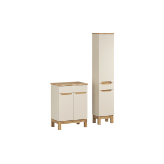 Comad SET-BAC B NAT WOTAN 60CM HC Koupelnová sestava 60 cm s deskou a vysokou skříňkou