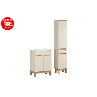 Zestaw meblowy 60cm z umywalką meblową Lava i szafką wysoką