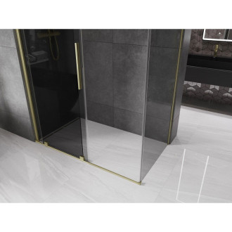 Posuvný sprchový kout Mexen Velar 150 x 70 cm, grafit, kartáčované zlato - 871-150-070-41-55