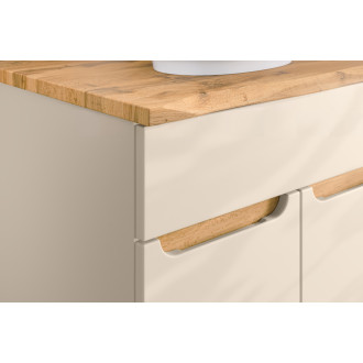 Zestaw meblowy 60cm z umywalką meblową Lava, szafką wysoką i szafką z lustrem