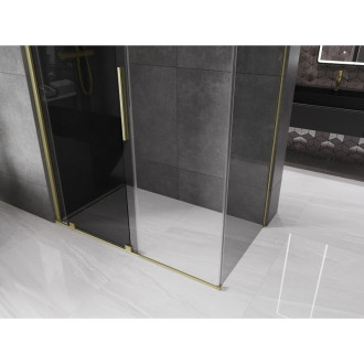 Posuvný sprchový kout Mexen Velar 150 x 90 cm, grafit, kartáčované zlato - 871-150-090-41-55
