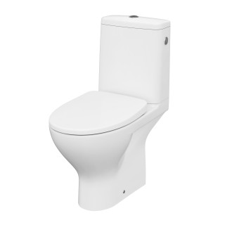 WC mísa Cersanit Moduo 674 kombi bílá 010 zadní odpad Clean On nádržka 3/5 sedátko slim wrap duroplast soft close, K116-036