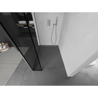 Mexen Kioto Sprchová zástěna 140 x 30 cm, černý rám, chrom - 800-140-212-01-70-030