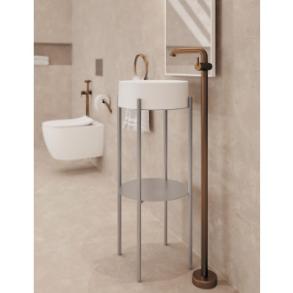 Deante Silia nástěnný kulatý držák na ručníky, kartáčovaný bronz ADI_C611