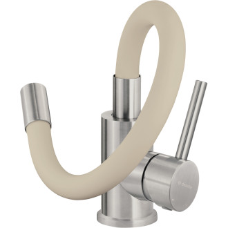 Deante set: granitový dřez písková + dřezová baterie, ocel-béžová + příslušenství ZRCP7103