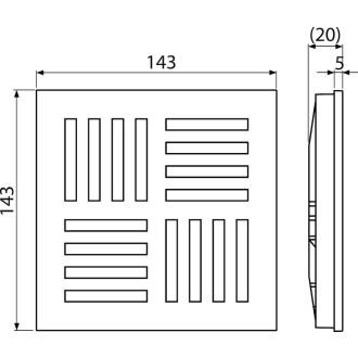 Alca Mřížka 143×143 mm šedá MPV007