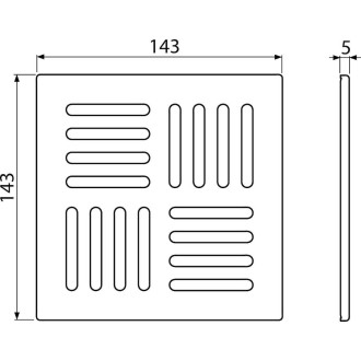 Alca Mřížka 143×143 mm nerez AISI 316L MPV009