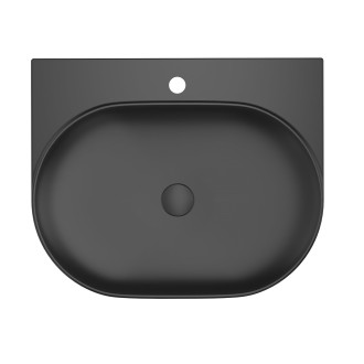 Umyvadlo Ravak Yard 60,5x50 cm černá mat otvor pro baterii, bez přepadu XJX0D260002