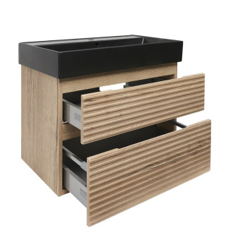 Koupelnová skříňka 2 zásuvková s umyvadlem Naturel Savona 78x53x44,8 cm dub Halifax mat SAVONA280DHSATC