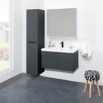 Mailo, koupelnová skříňka s umyvadlem z litého mramoru, 810x415x476 mm, bílá lesk CN516M